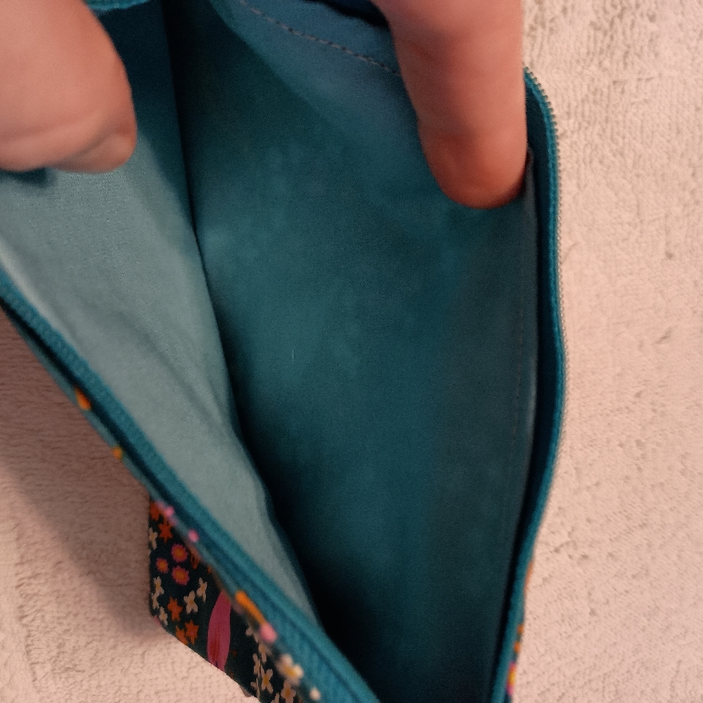 Vintage bird & flower jewelry pouch & make-up bag - Picture 6 of 7